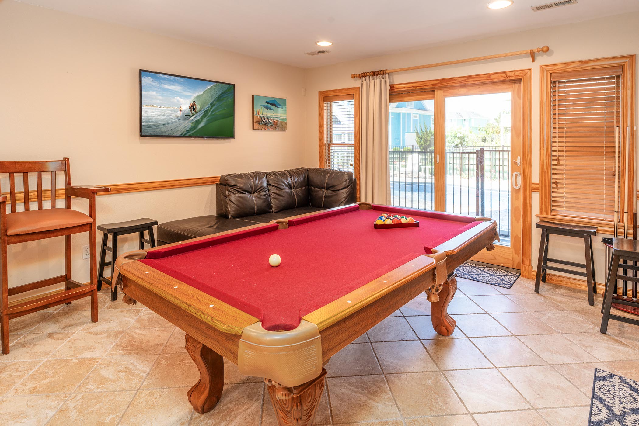 Game Room with Pool Table